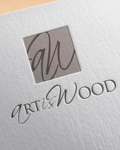 Logo ébénisterie d'art - Art is Wood - Quadri - papier texturé